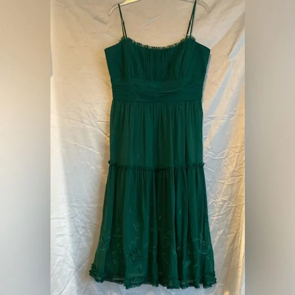 Rory Larue Vintage Dresses | Nwt Forest Green Spaghetti Strap Lace Vintage Dress W/Embroidered Skirt, Sz 10 | Color: Green | Size: 10 | Pm-61816158's Rory Larue Vintage Dresses | Nwt Forest Green Spaghetti Strap Lace Vintage Dress W/Embroidered Skirt, Sz 10 | Color: Green | Size: 10 | Pm-61816158's